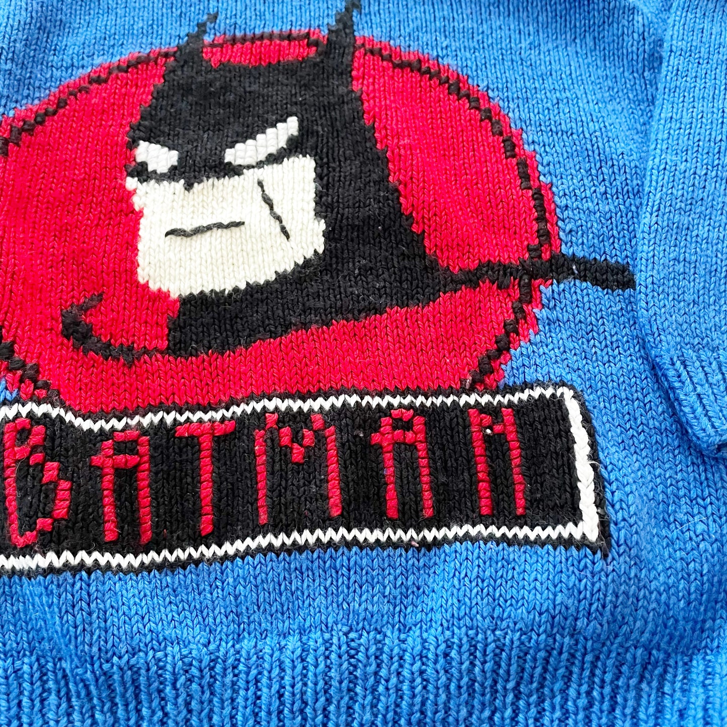 Handknit Batman Sweater - Yellow Clover Vintage Kids Clothes