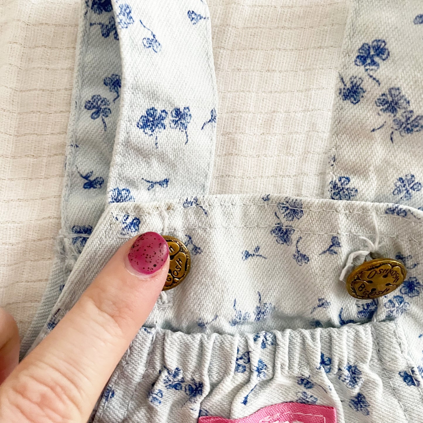 OshKosh Light Denim Floral Overalls