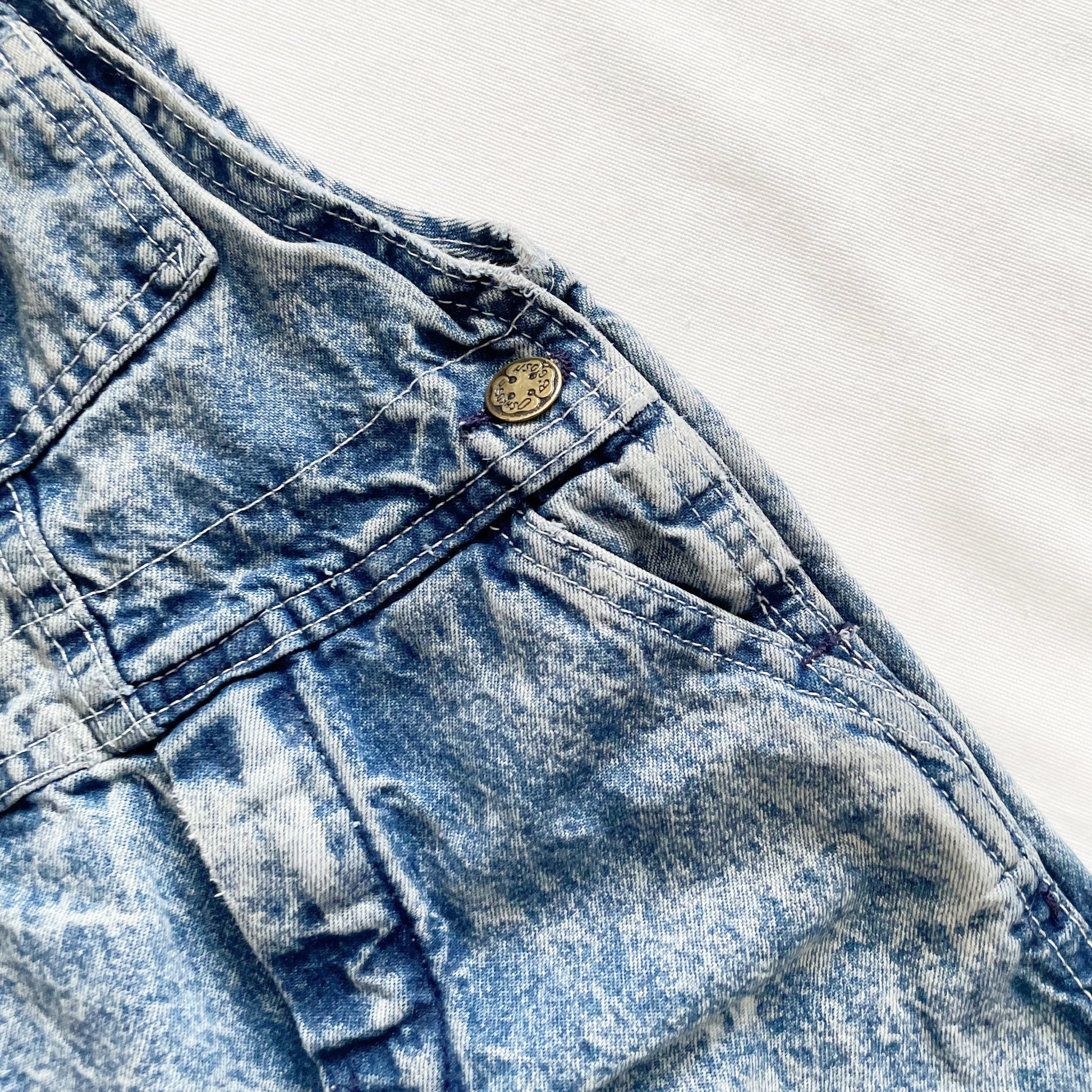 OshKosh Acid Wash Button Pocket Overalls - Yellow Clover Vintage Kids Clothes