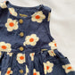 OshKosh Yellow Flower Print Button Front Dress - Yellow Clover Vintage Kids Clothes