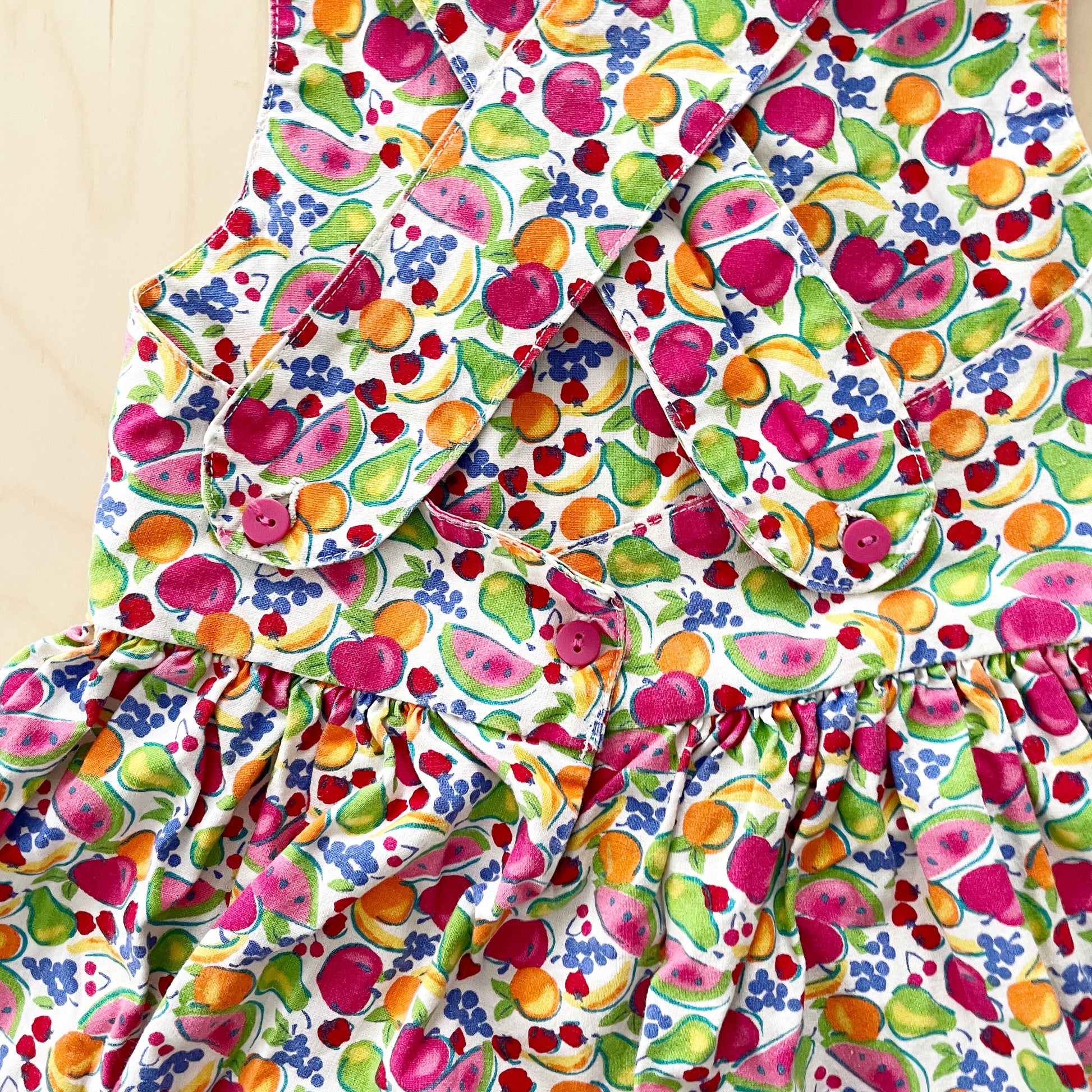 OshKosh Fruit Print Crossback Dress - Yellow Clover Vintage Kids Clothes
