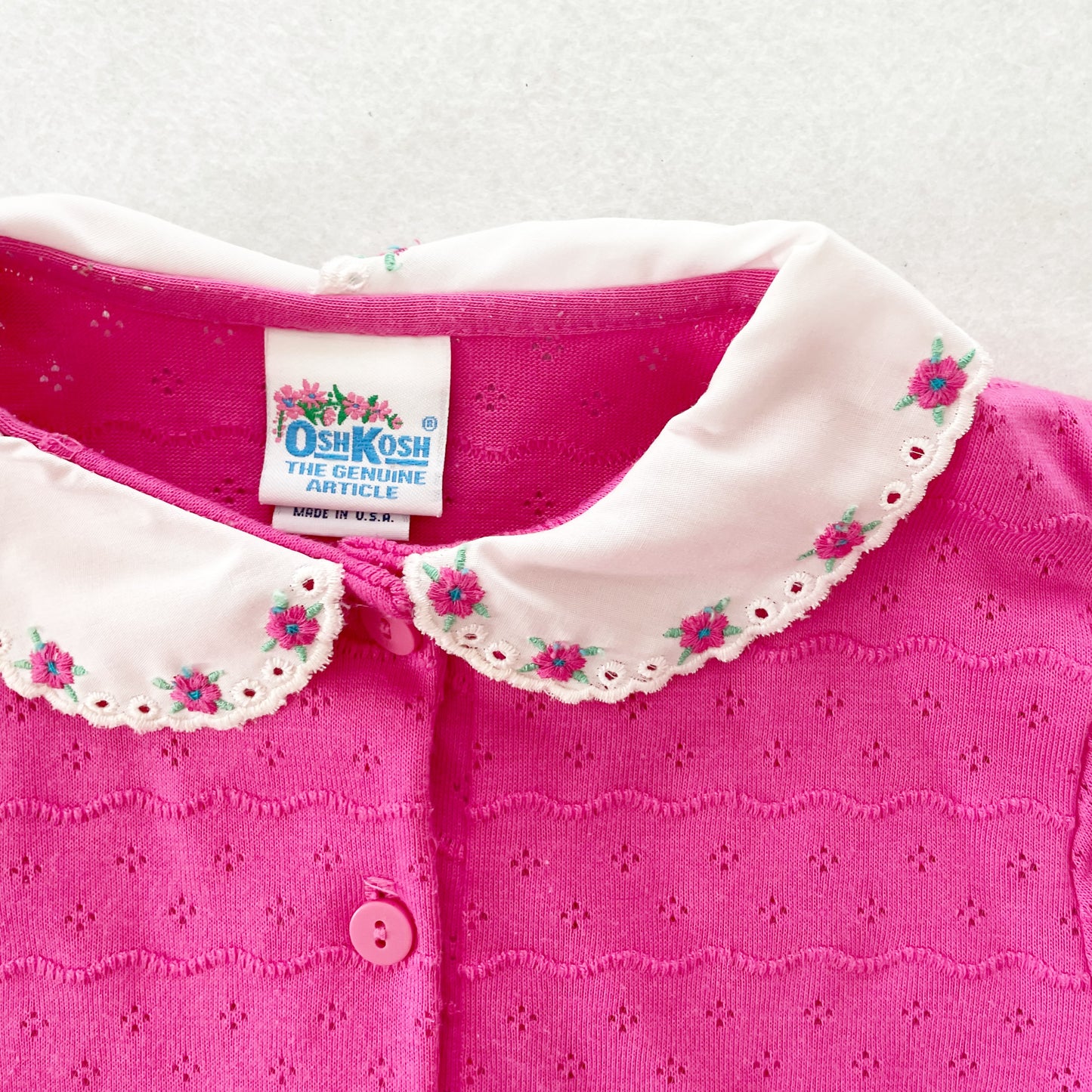 OshKosh Pointelle Layer Top - Yellow Clover Vintage Kids Clothes
