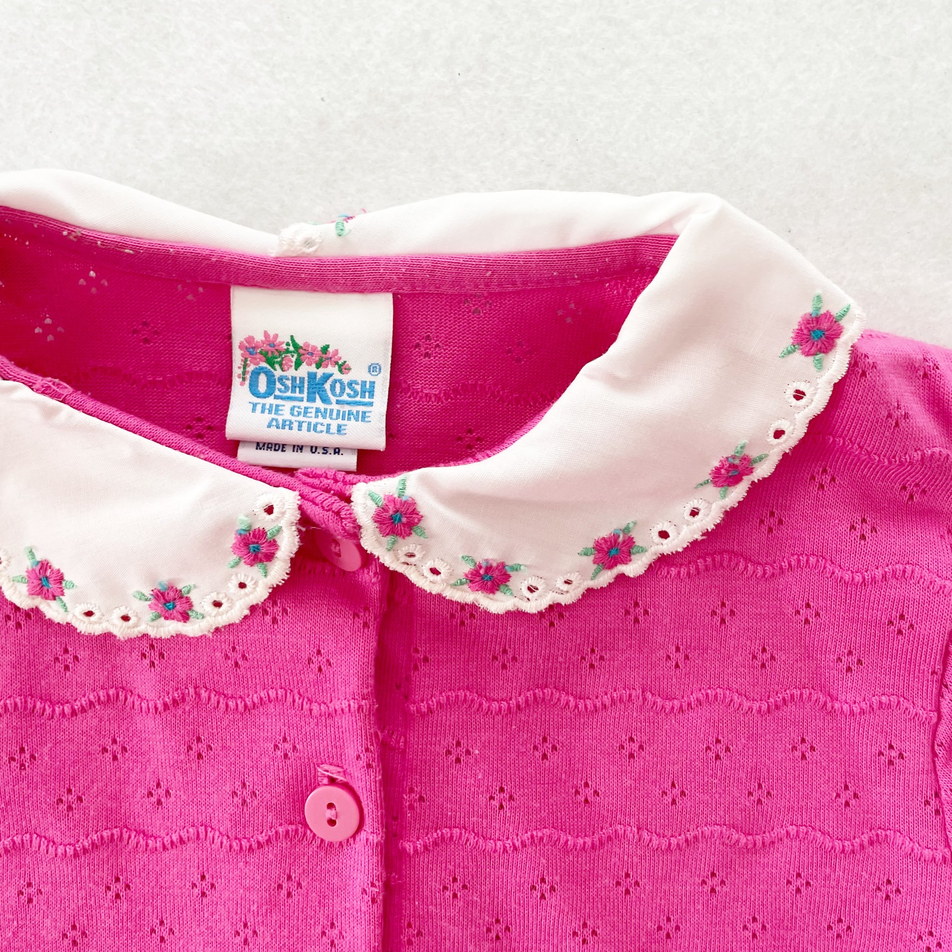 OshKosh Pointelle Layer Top - Yellow Clover Vintage Kids Clothes