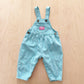 Vintage OshKosh Turquoise Engineer Stripe Baby Bubble Overalls