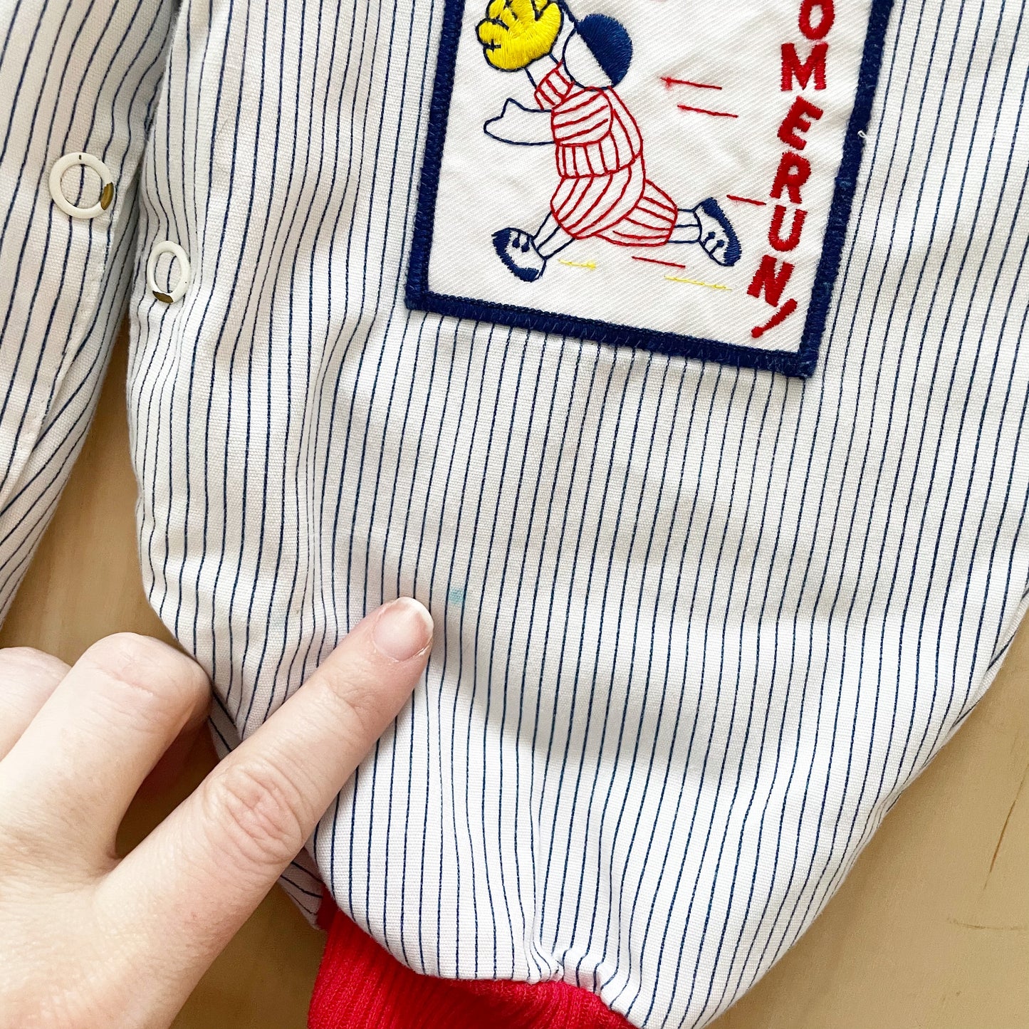 Cotton Zip Baseball Romper