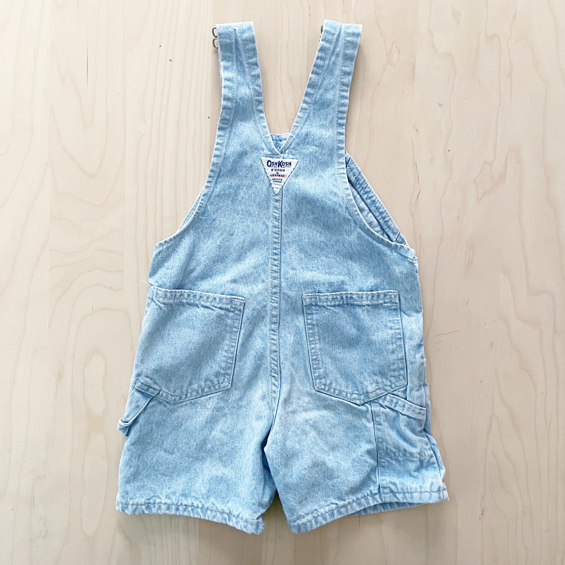 OshKosh Light Stone Wash Shortalls - Yellow Clover Vintage Kids Clothes