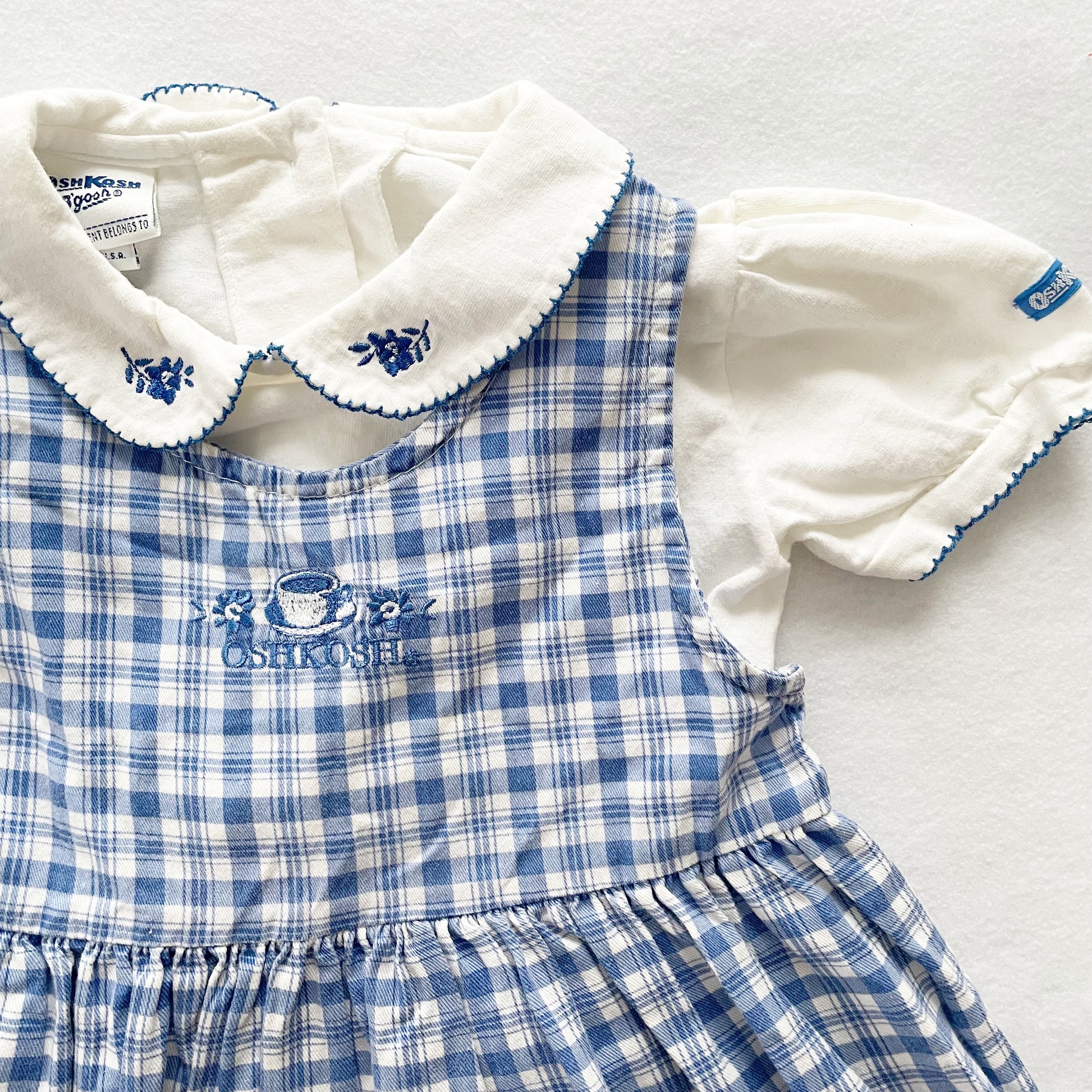 OshKosh Tea Time Dress Set - Yellow Clover Vintage Kids Clothes