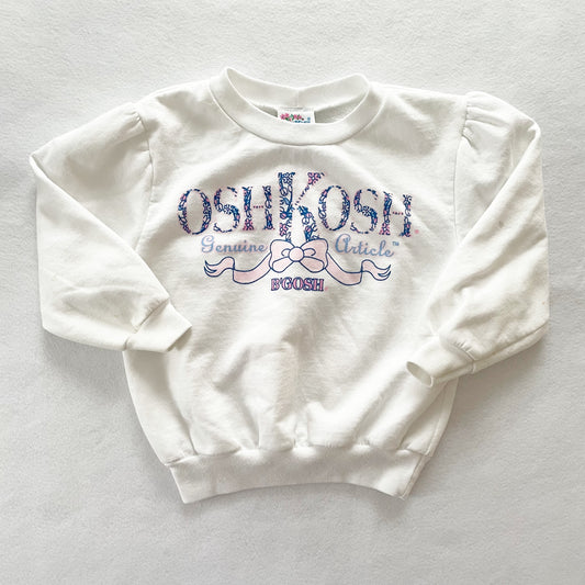 OshKosh Floral Logo Sweatshirt - Yellow Clover Vintage Kids Clothes