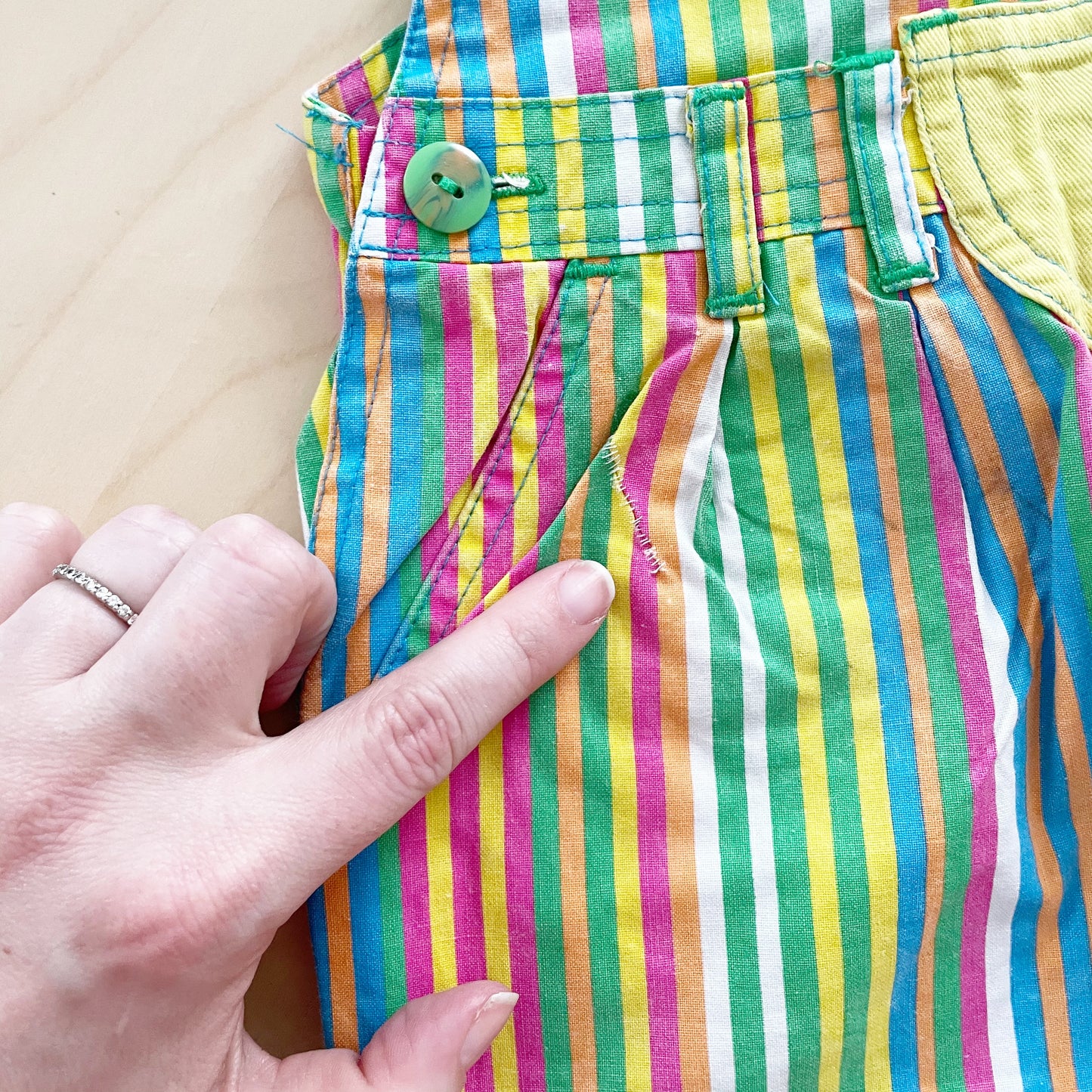 Vintage Euro Striped Cotton Overalls