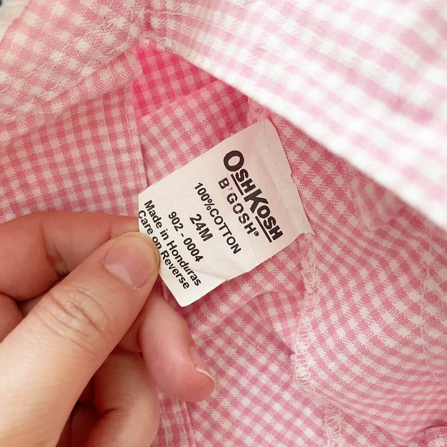 OshKosh Pink Gingham Skirtall - Yellow Clover Vintage Kids Clothes