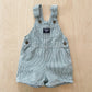 OshKosh Green Fine Striped Shortalls - Yellow Clover Vintage Kids Clothes