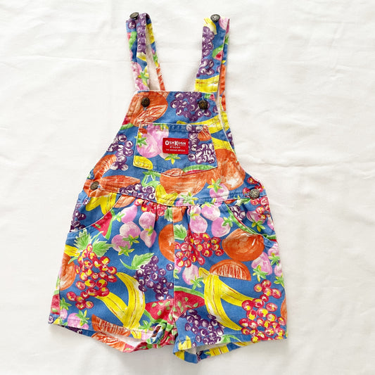Vintage OshKosh Bright Fruit Print Shortalls