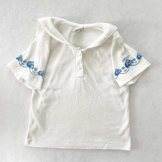 OshKosh Flower Anchor Top - Yellow Clover Vintage Kids Clothes