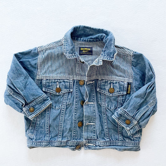 OshKosh Stripe Accent Denim Jacket - Yellow Clover Vintage Kids Clothes