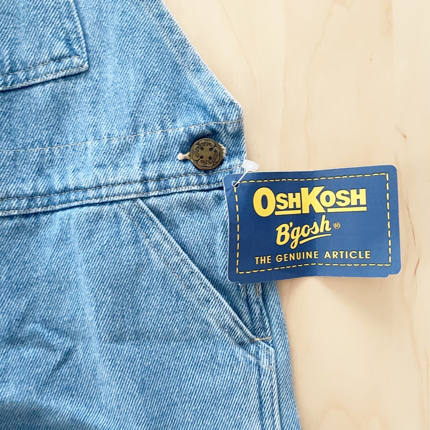 OshKosh Medium-Light Wash Overalls - Yellow Clover Vintage Kids Clothes