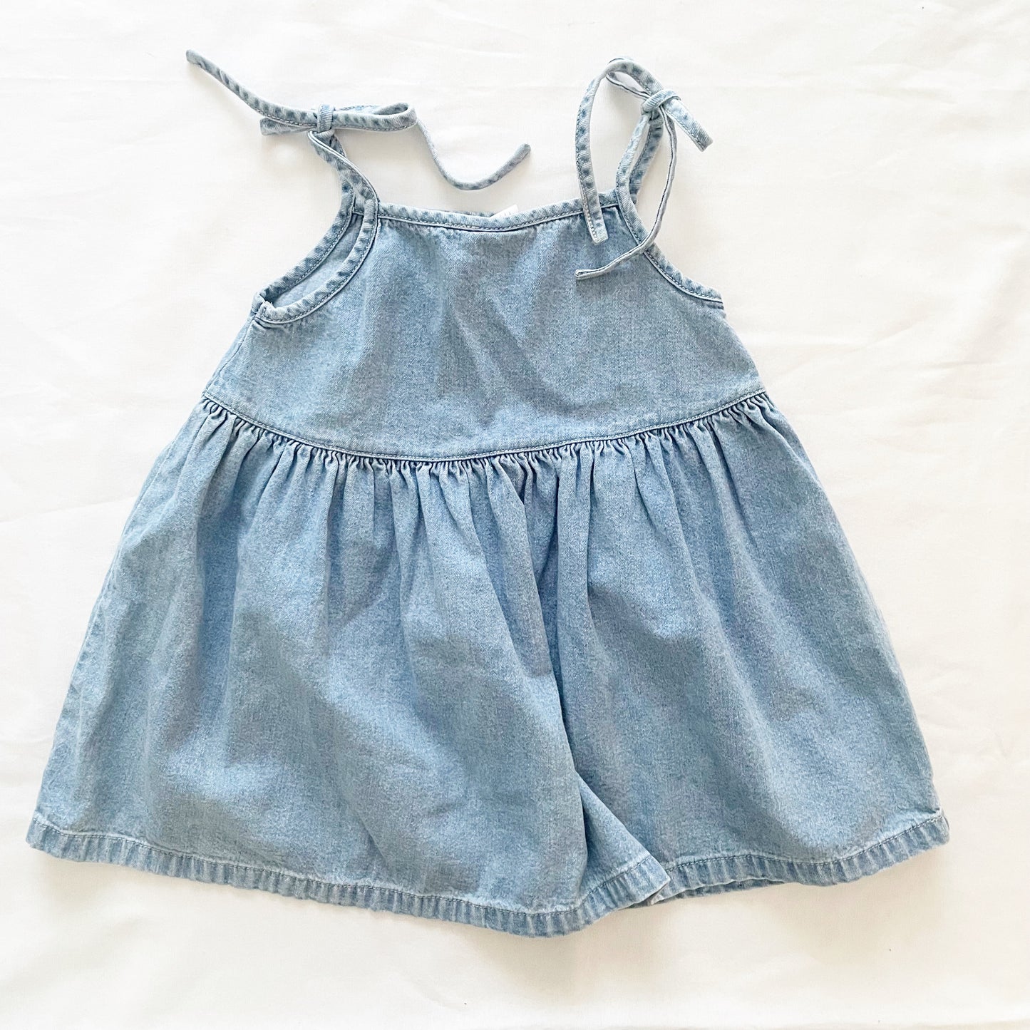 Guess Light Wash Denim Tie Dress