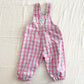 OshKosh Pink Seersucker Plaid Overalls