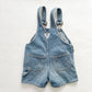 OshKosh Medium Light Wash Denim Shortalls - Yellow Clover Vintage Kids Clothes