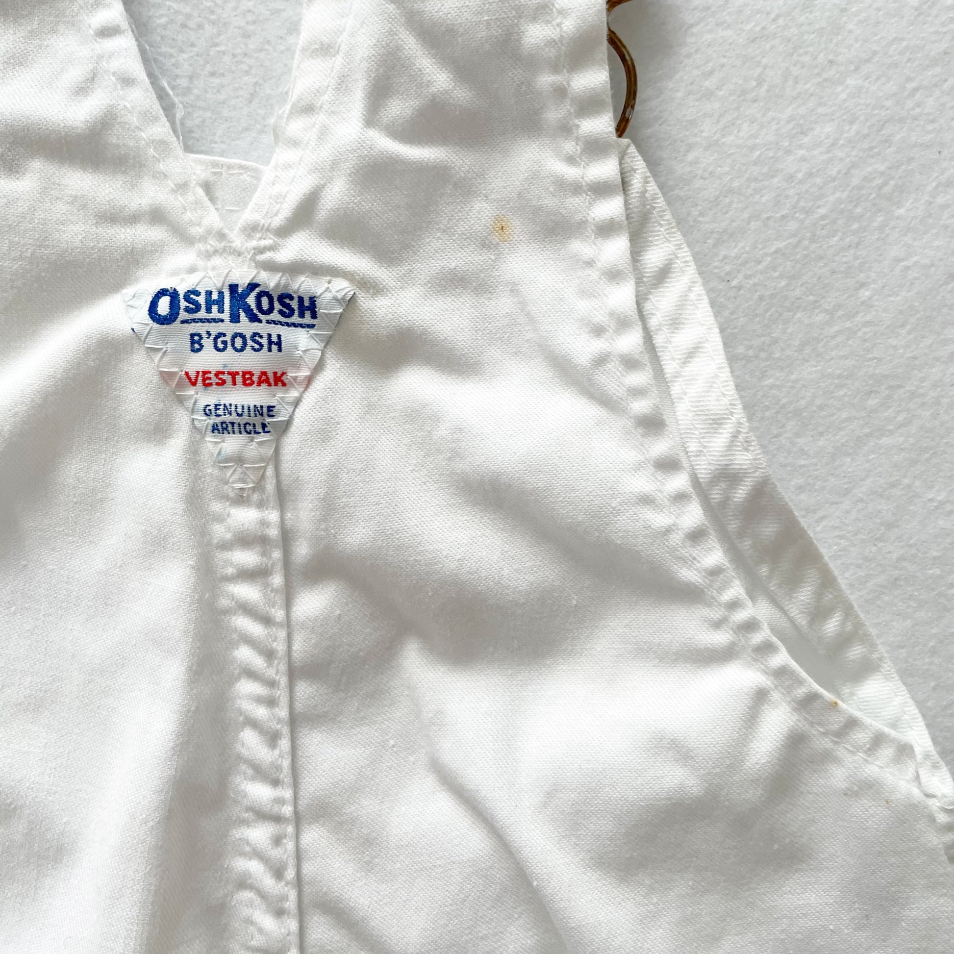 OshKosh Solid White Shortalls - Yellow Clover Vintage Kids Clothes