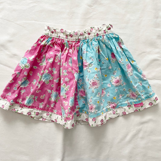 OshKosh Floral Colorblock Skirt - Yellow Clover Vintage Kids Clothes