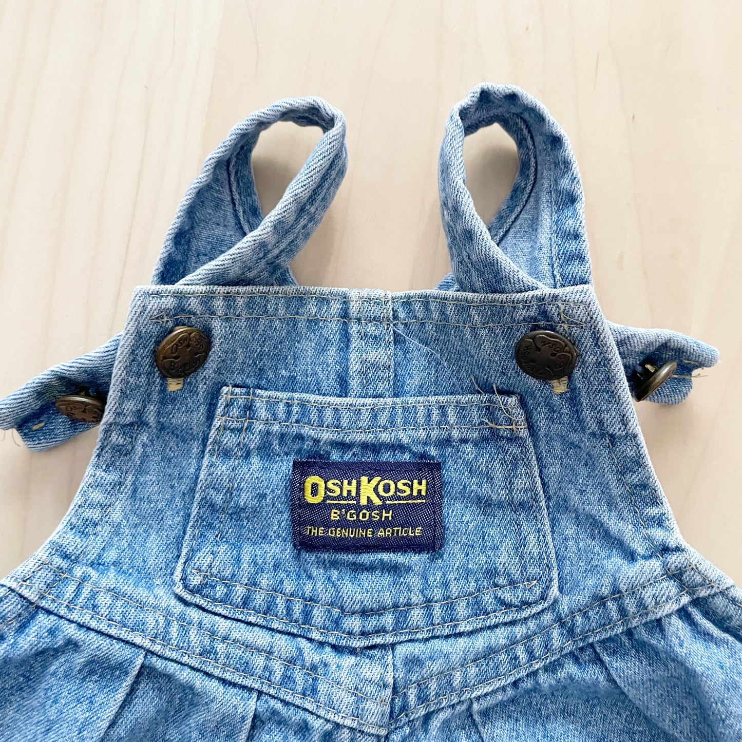 OshKosh Lighter Wash Bubble Overalls - Yellow Clover Vintage Kids Clothes