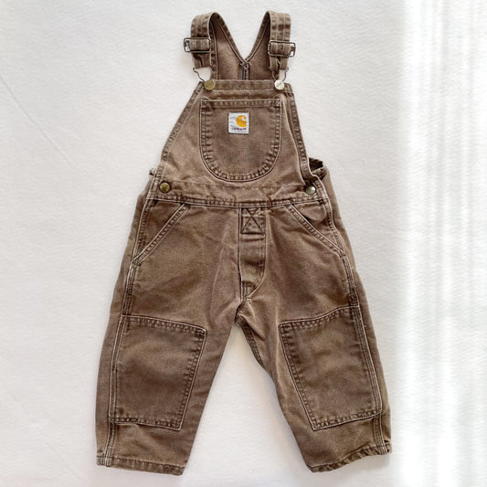 Carhartt Brown Reinforced Knee Overalls • 2T - Yellow Clover Vintage Kids Clothes