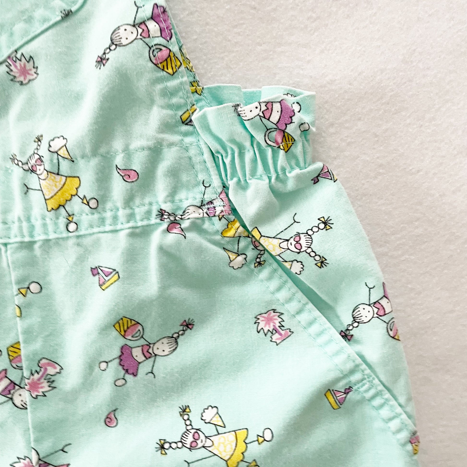 OshKosh Ice Cream Girls Shortalls - Yellow Clover Vintage Kids Clothes