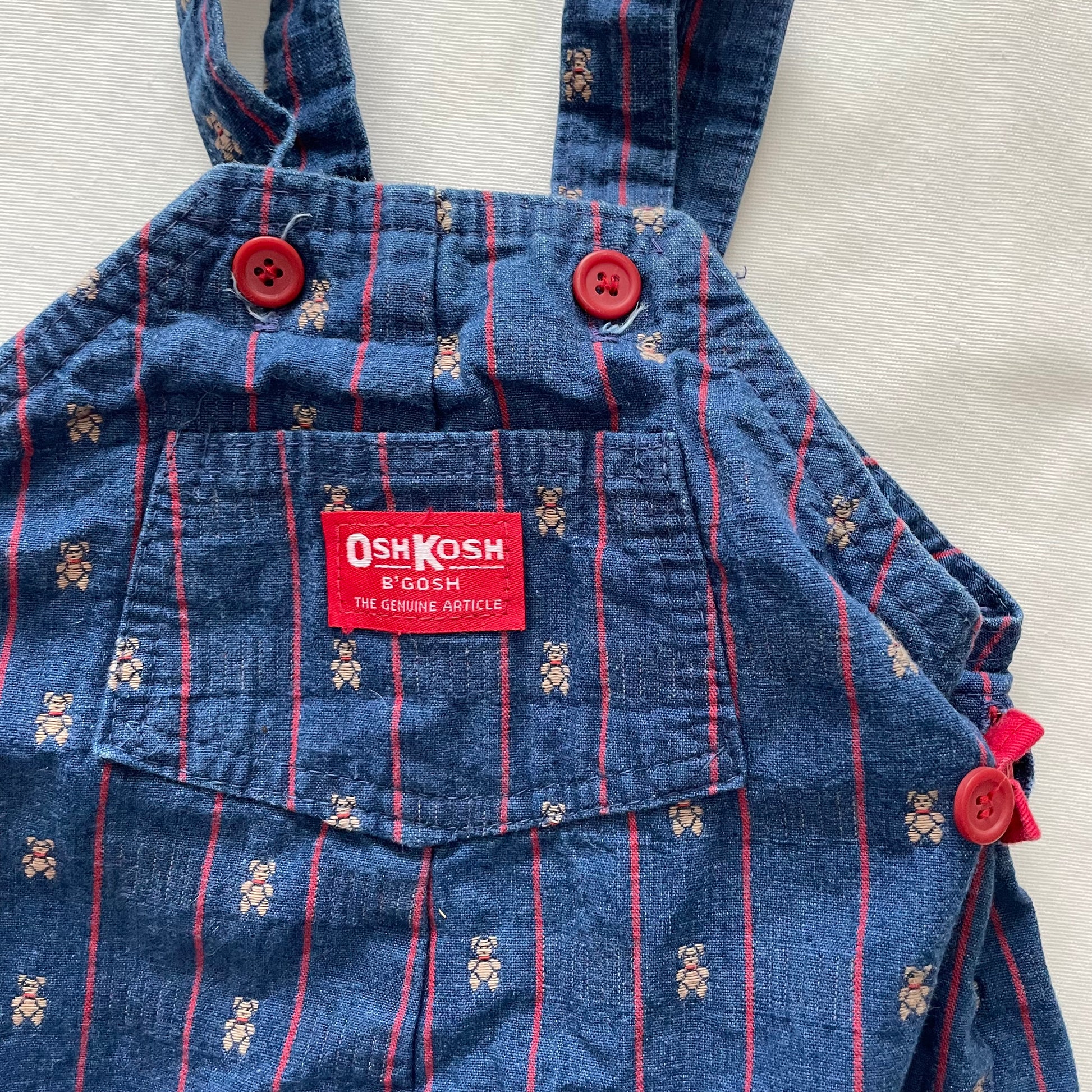 OshKosh Teddy Bear Jogger Overalls - Yellow Clover Vintage Kids Clothes