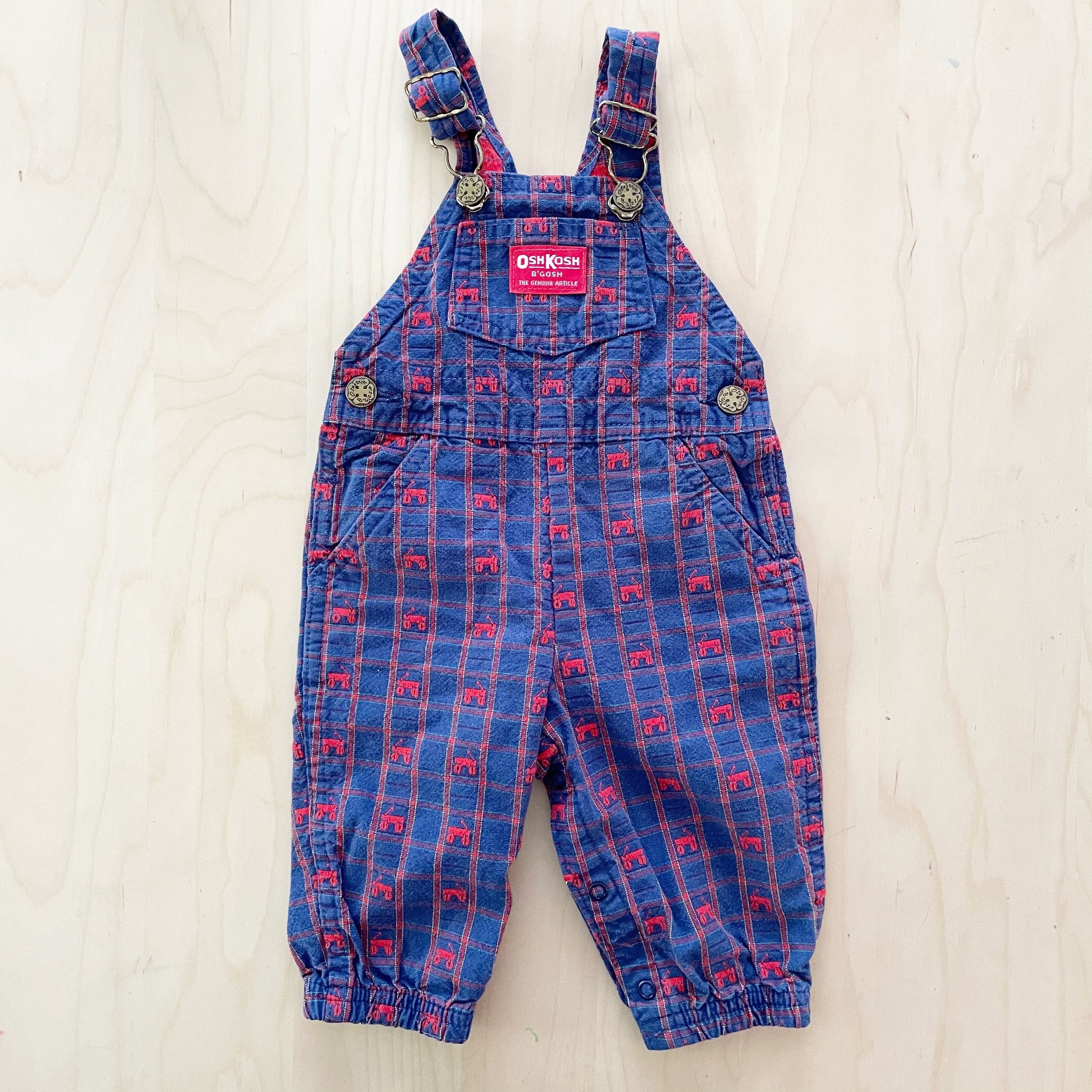 OshKosh Wagon Woven Overalls - Yellow Clover Vintage Kids Clothes