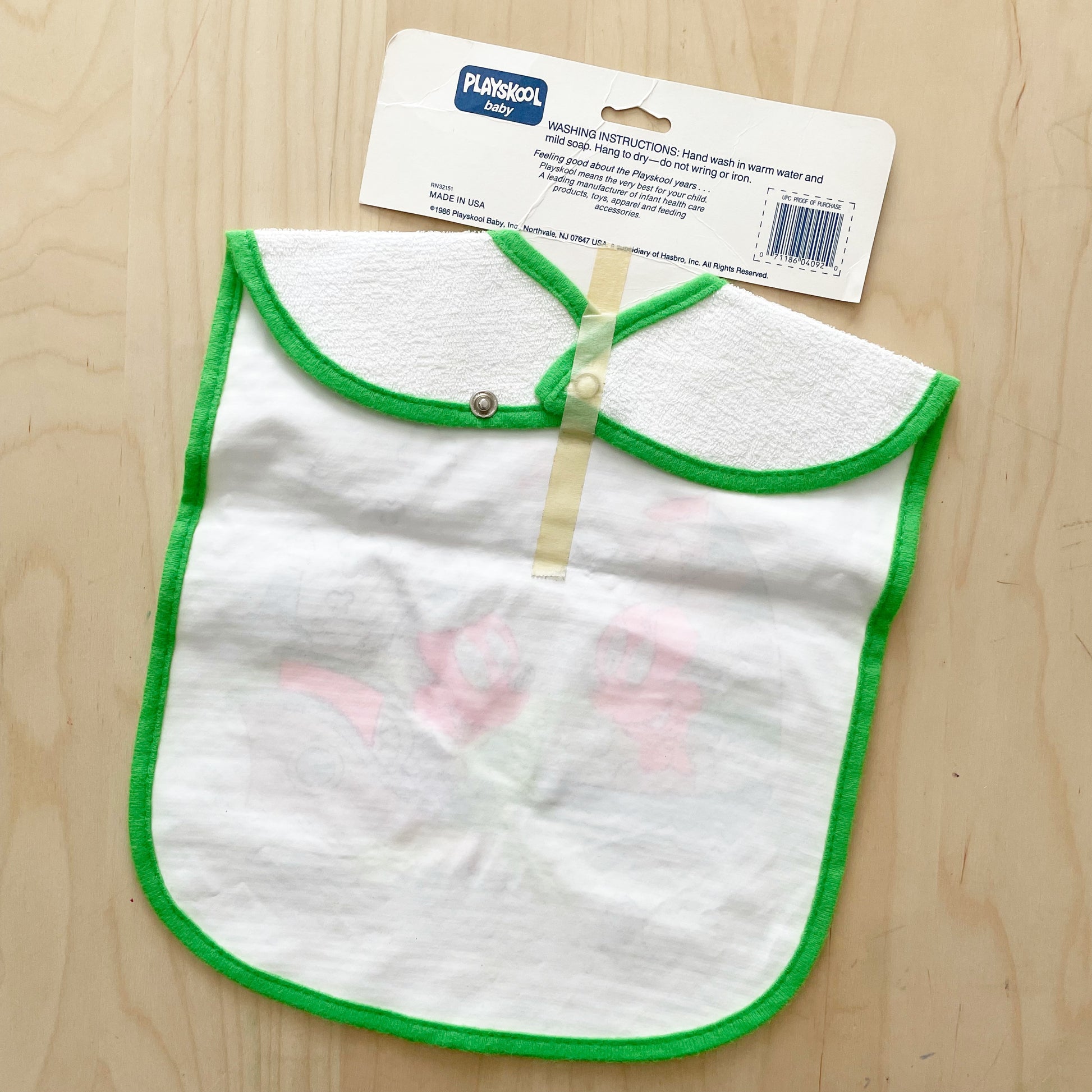 New Old Stock Baby Mickey Bib - Yellow Clover Vintage Kids Clothes
