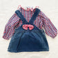 OshKosh Heart Woven Bow Back Skirtall Set - Yellow Clover Vintage Kids Clothes