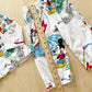 Vintage Mickey Tropical Pajamas Set - Yellow Clover Vintage Kids Clothes