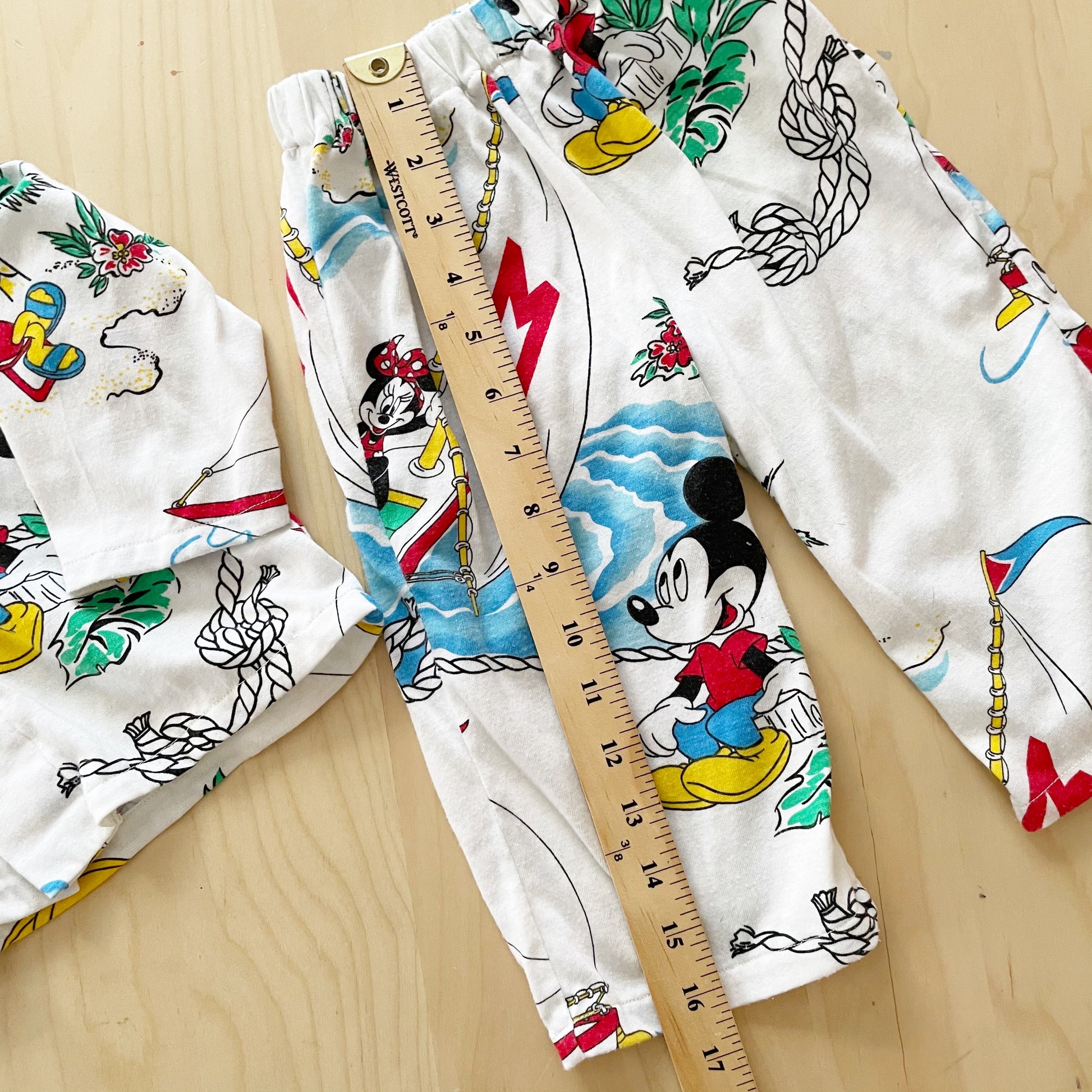 Vintage Mickey Tropical Pajamas Set - Yellow Clover Vintage Kids Clothes