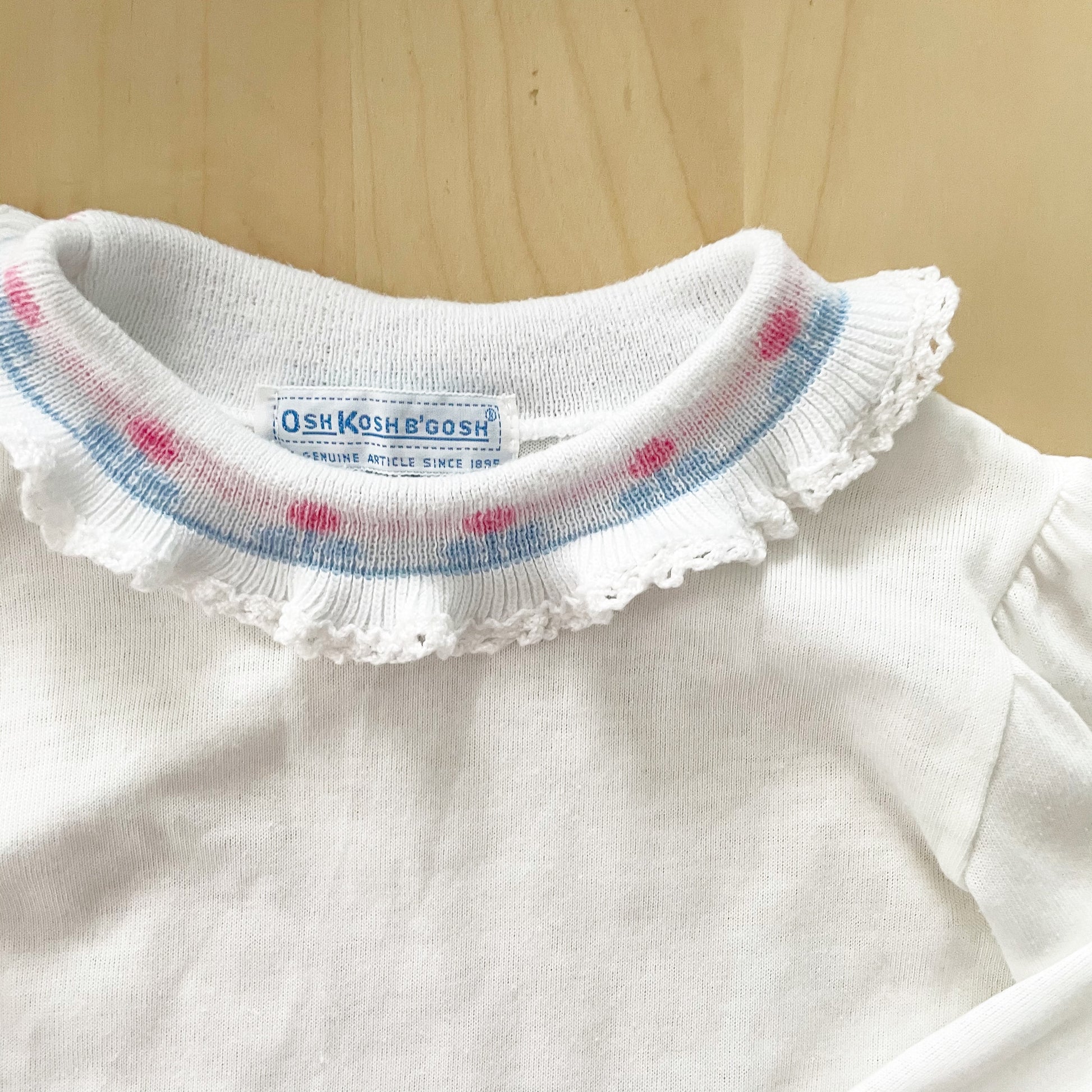 OshKosh Floral Trim Top - Yellow Clover Vintage Kids Clothes