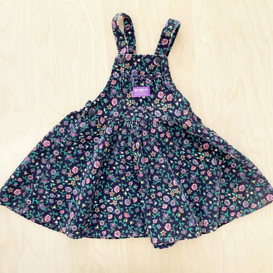 OshKosh Paisley Floral Cord Skirtall - Yellow Clover Vintage Kids Clothes