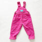 OshKosh Floral Woven Pink Bow Back Overalls - Yellow Clover Vintage Kids Clothes