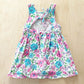 Vintage OshKosh Bright Floral Tie Back Dress - Yellow Clover Vintage Kids Clothes