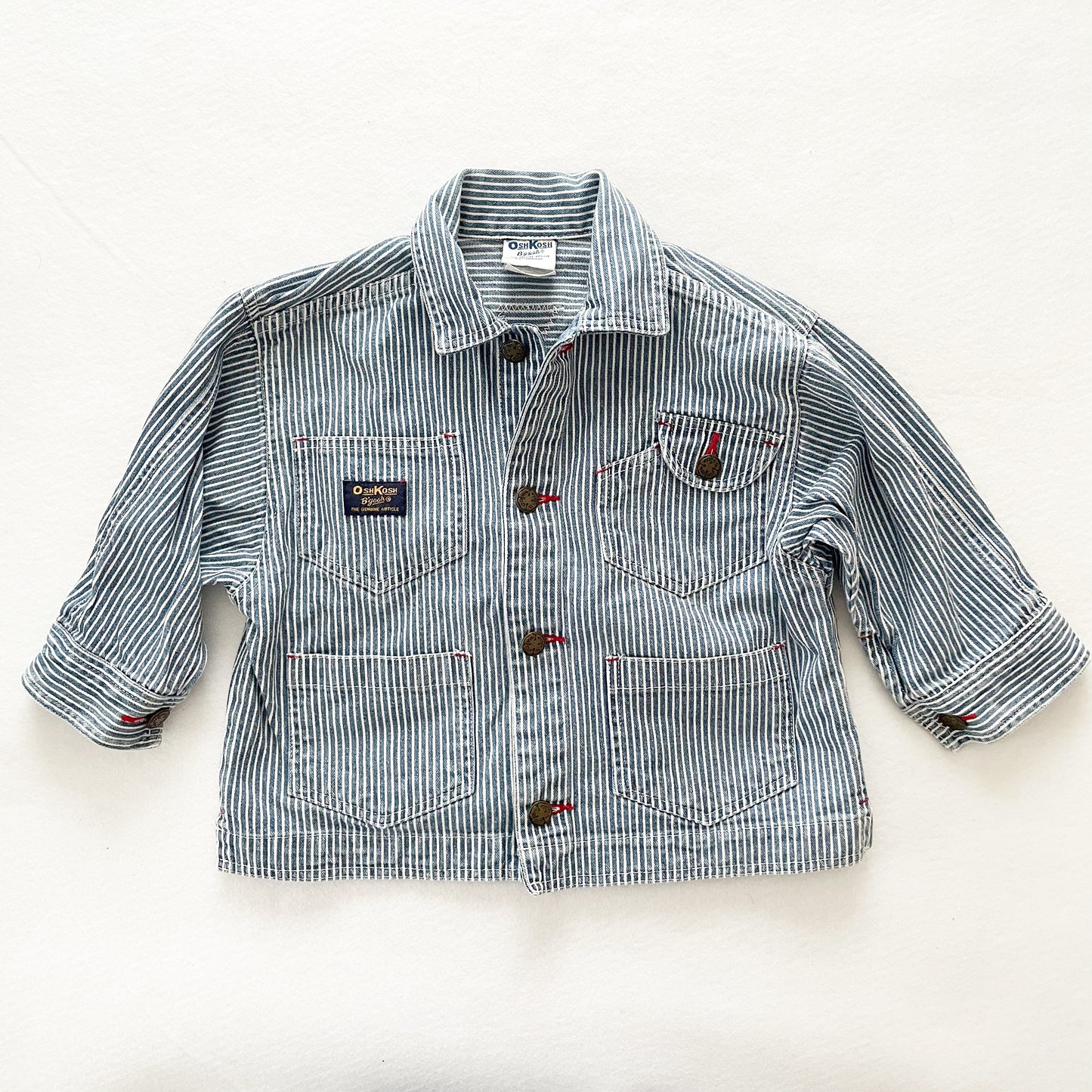 OshKosh Hickory Stripe Chore Coat - Yellow Clover Vintage Kids Clothes