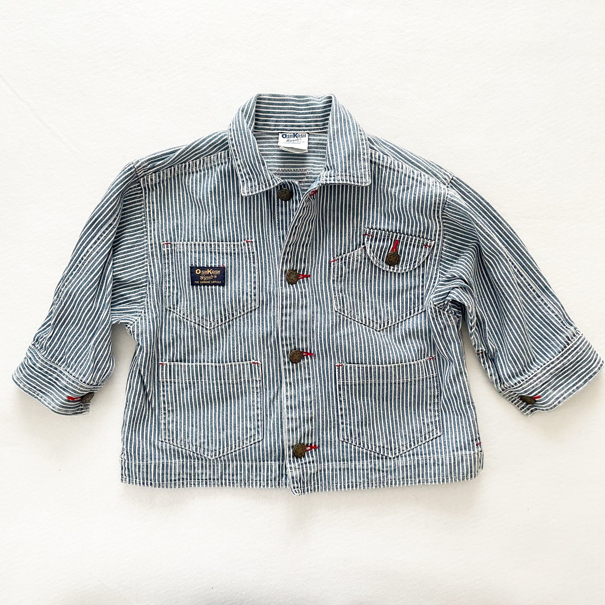 OshKosh Hickory Stripe Chore Coat - Yellow Clover Vintage Kids Clothes