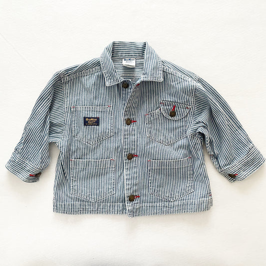 OshKosh Hickory Stripe Chore Coat - Yellow Clover Vintage Kids Clothes