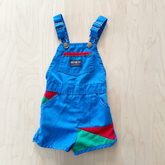 OshKosh Colorblock Shortalls - Yellow Clover Vintage Kids Clothes