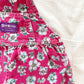 OshKosh Bright Pink Floral Cord Bubble Overalls - Yellow Clover Vintage Kids Clothes