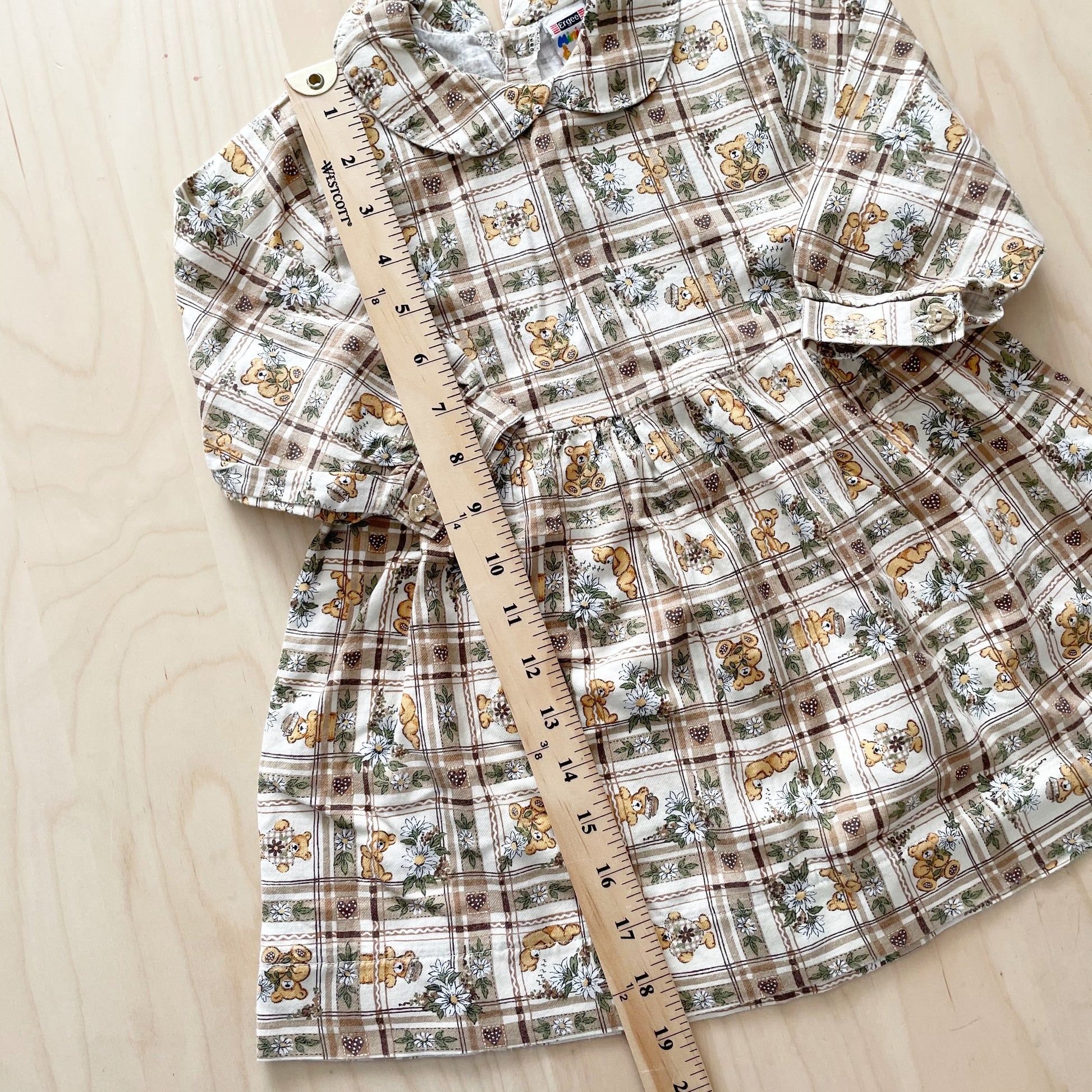 Vintage Teddy Bear Dress - Yellow Clover Vintage Kids Clothes