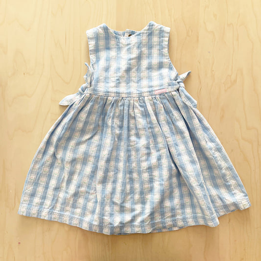 OshKosh Flower Woven Open Back Dress - Yellow Clover Vintage Kids Clothes