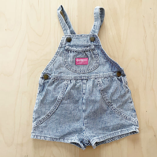 Vintage OshKosh Acid Wash Engineer Stripe Shortalls - Yellow Clover Vintage Kids Clothes