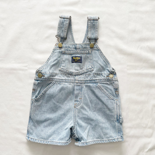 OshKosh Light Wash Denim Shortalls - Yellow Clover Vintage Kids Clothes