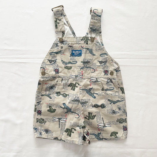 OshKosh Nature Print Shortalls - Yellow Clover Vintage Kids Clothes