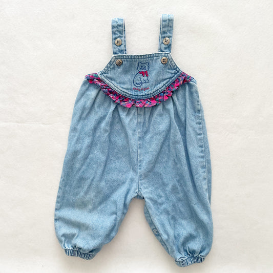 Baby B’gosh Kitty Denim Overalls - Yellow Clover Vintage Kids Clothes