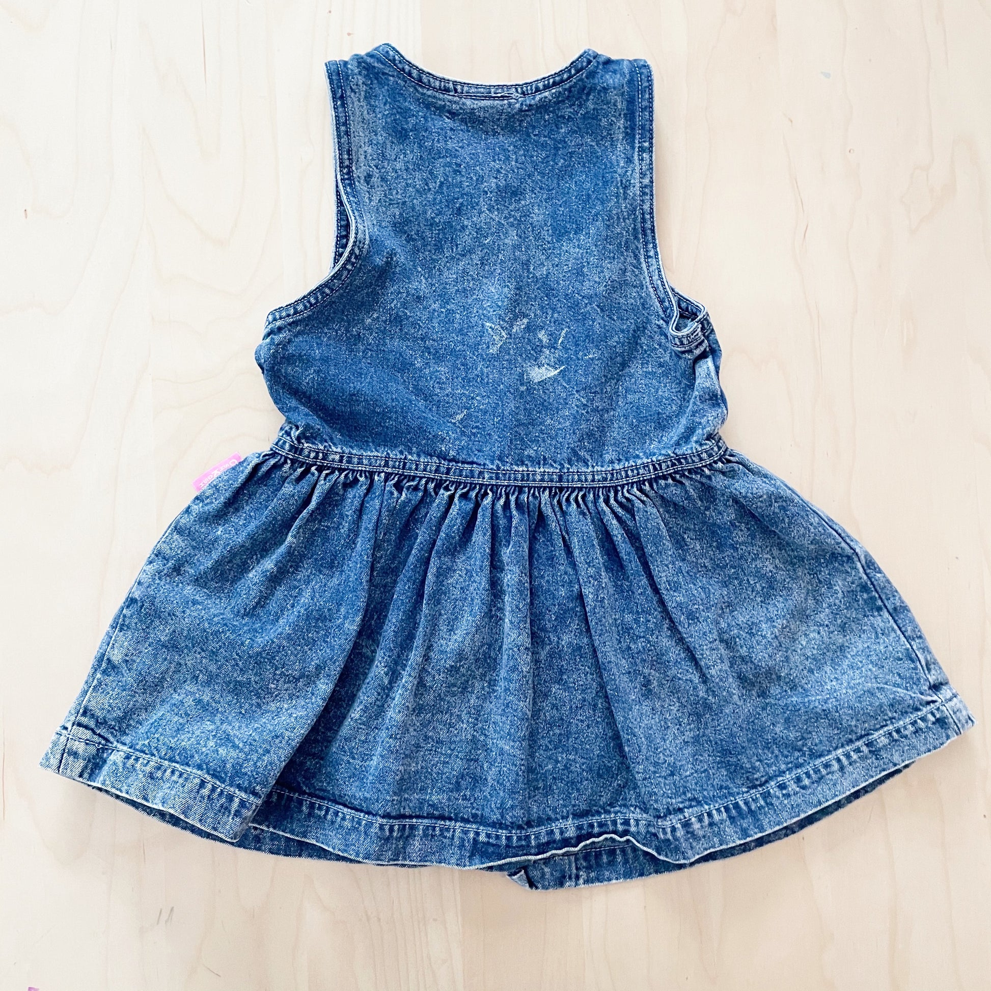 Vintage OshKosh Acid Wash Sleeveless Dress - Yellow Clover Vintage Kids Clothes