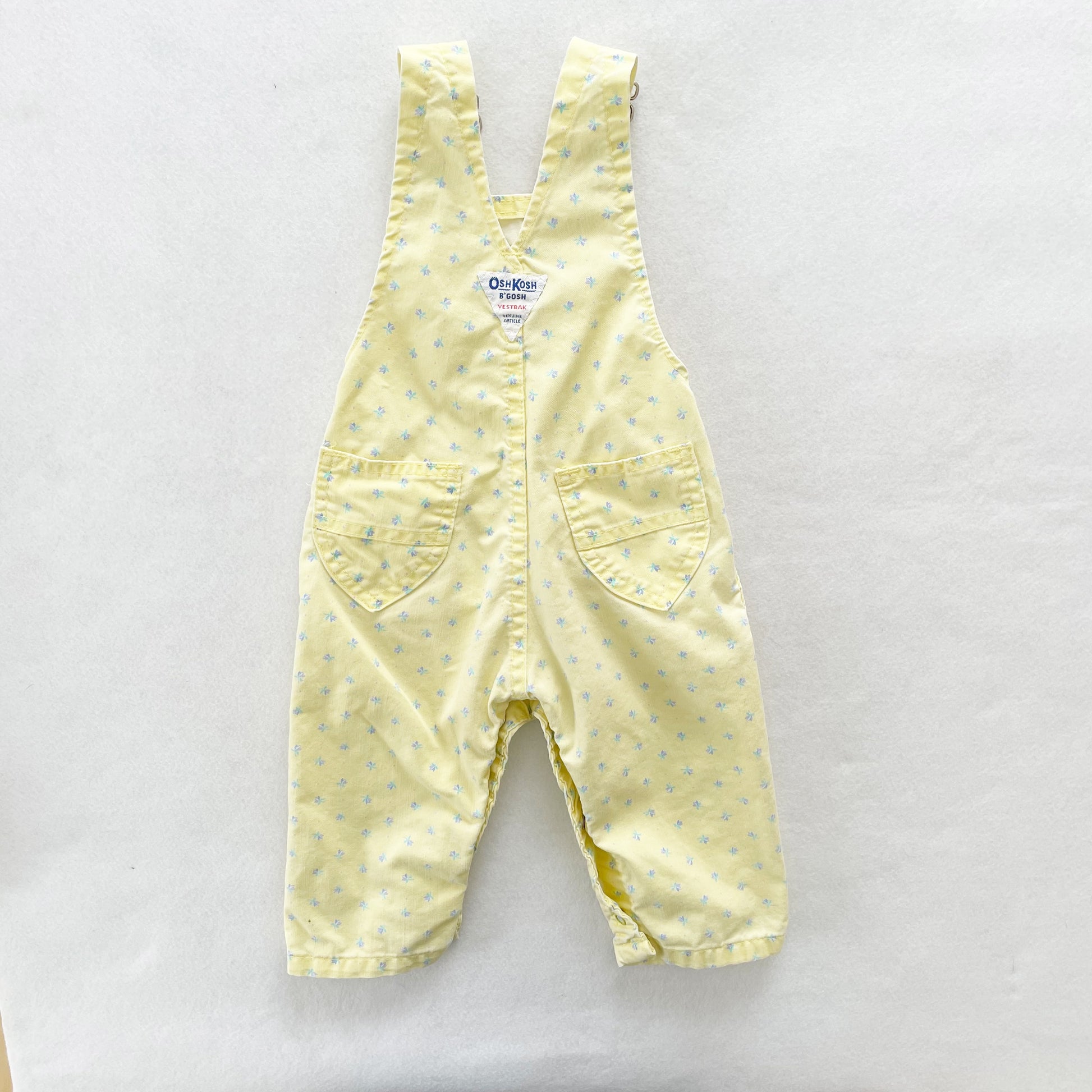 OshKosh Yellow Floral Overalls - Yellow Clover Vintage Kids Clothes